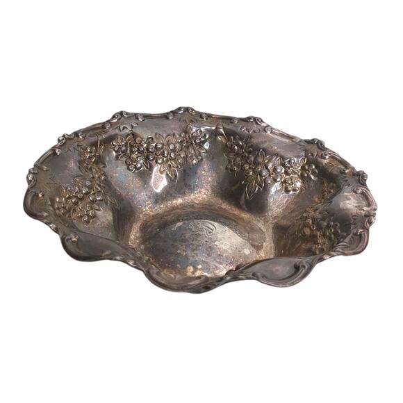 Mappin & Webb Prince's Plate Small Round Grapes Trinket Dish London Sheffield - Picture 7 of 11